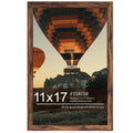 Fisnish 11x17 Picture Frame Brown, Classic Poster Frame for Horizontal or Vertical Wall Mounting, 1 Pack