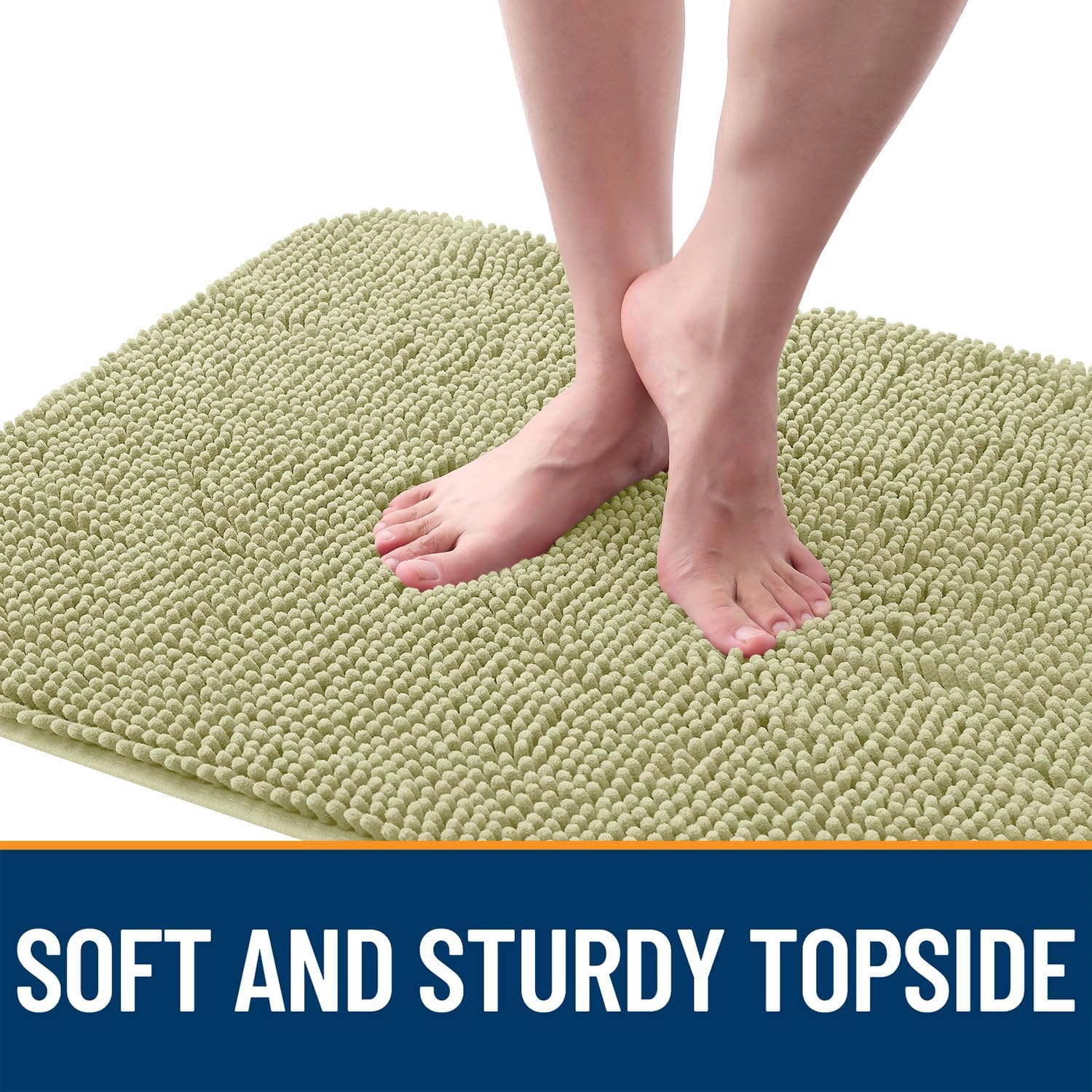 OLANLY Dog Door Mat - Absorbent Non-Slip Washable Chenille Mat for Muddy Paws | 44x32, Vanilla