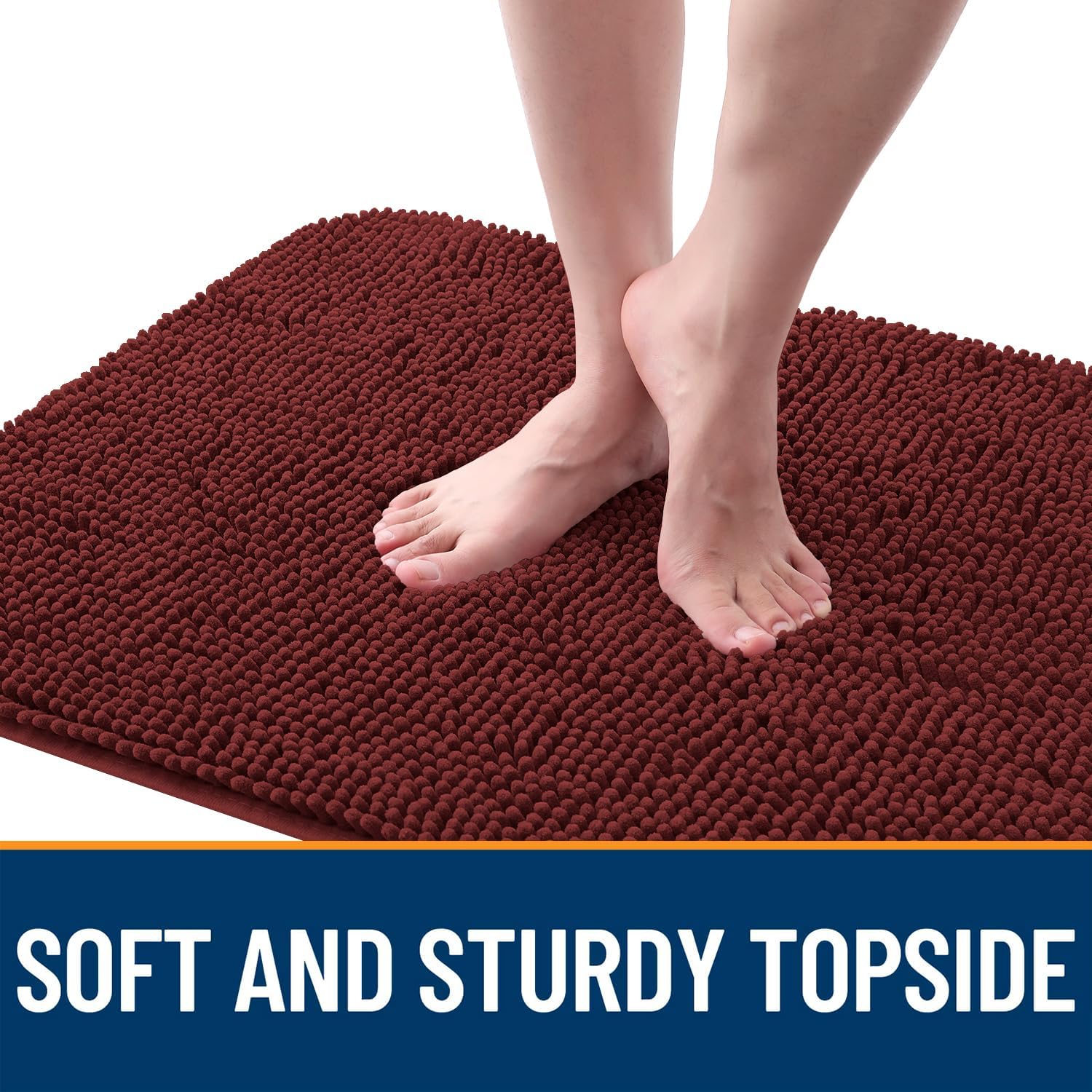 OLANLY Dog Door Mat - Absorbent Non-Slip Washable Doormat for Muddy Paws | 54x24, Caramel Russet
