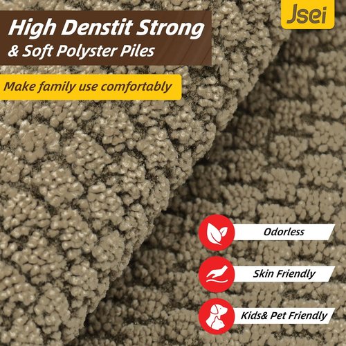 JSEI Dirt Trapper Door Mat - Non-Slip, Washable, Absorbent Rug for Indoor Use | 32"x48", Beige