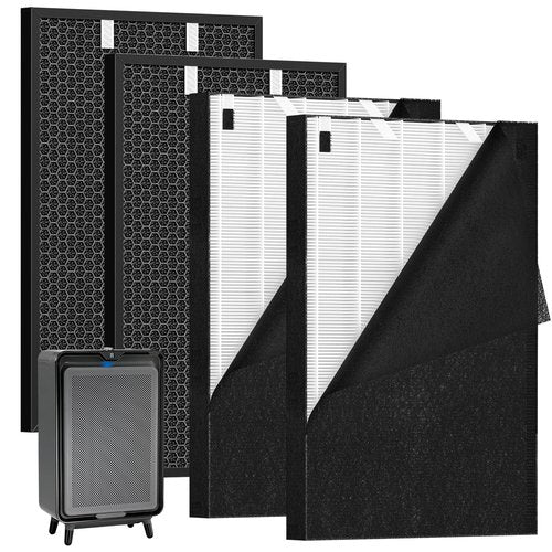 Air320 Air220 Replacement Filter Compatible with Bissell Air220 Air320 2768A 2609A Air Purifier, Including 2 Sets HEPA Filters + Pre-Filters + Activated Carbon Filters, Compare Part # 2677,2678,2804