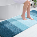 OLANLY Bathroom Runner Rugs - Extra Soft Microfiber Mat with Rubber Backing | 70x24 inches, Quick Dry, Peacock Blue