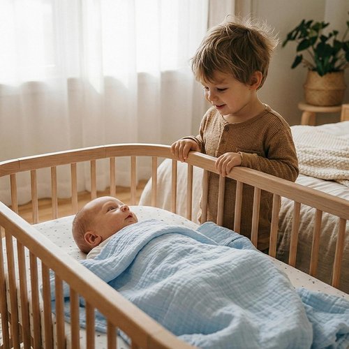 GLLQUEN Baby Muslin Swaddle Blankets - 3-Pack Receiving Blankets for Newborns | Unisex Elephant Design, 40 x 38 Inches