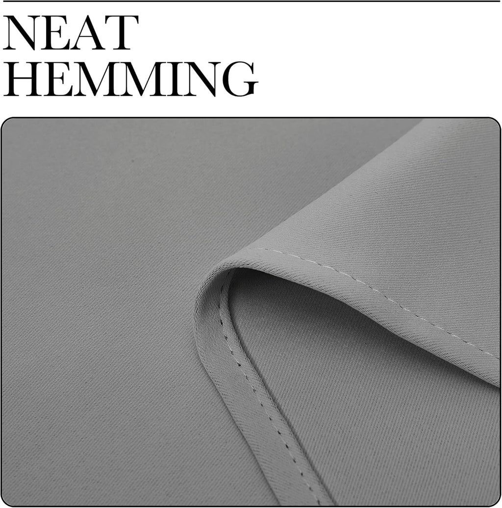 NICETOWN Silver Grey Room Darkening Curtain Panels - 96" Long | Heat-Blocking Drapes for RV & Studio (2 Panels, 55" Width)