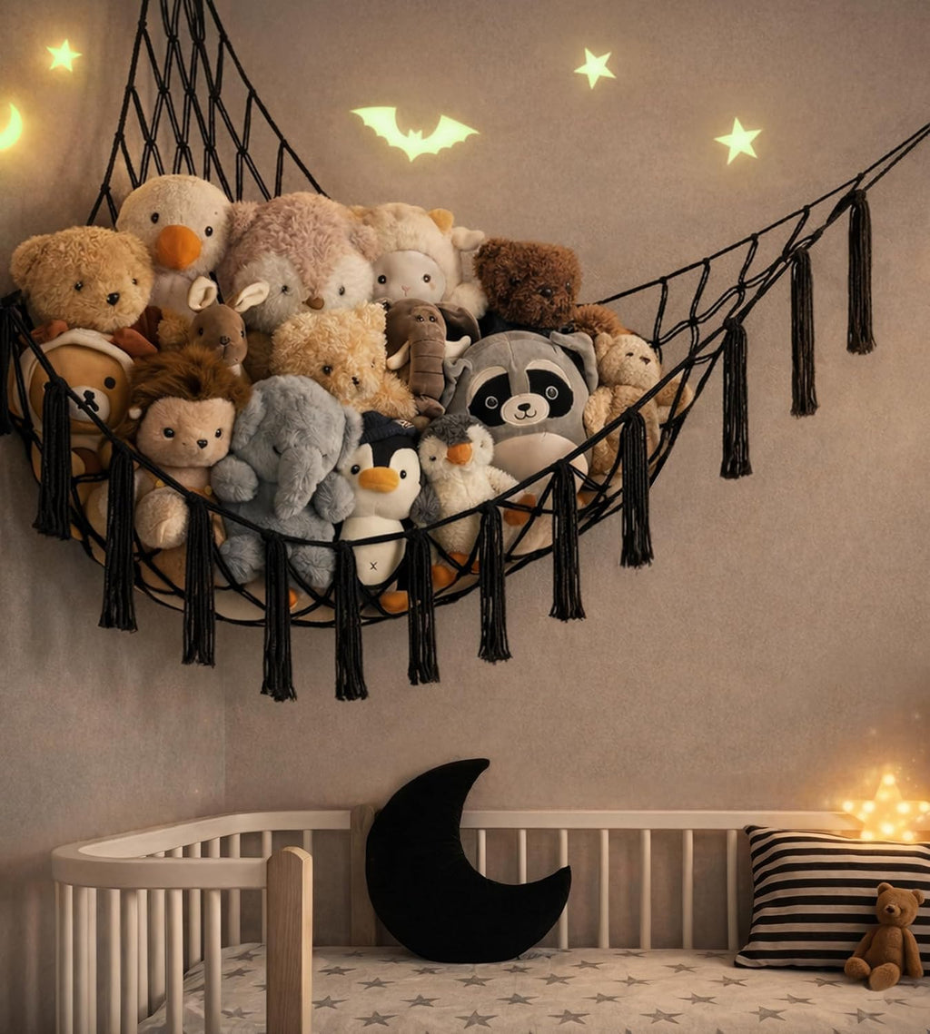 Skiennix Stuffed Animal Storage Hammock - Large Net Organizer for Plush Toys | Cute Room Decor