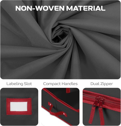 Christmas Wrapping Paper Organizer - Fits Up to 24 Rolls | Storage Bag with Straps & Pockets - Black