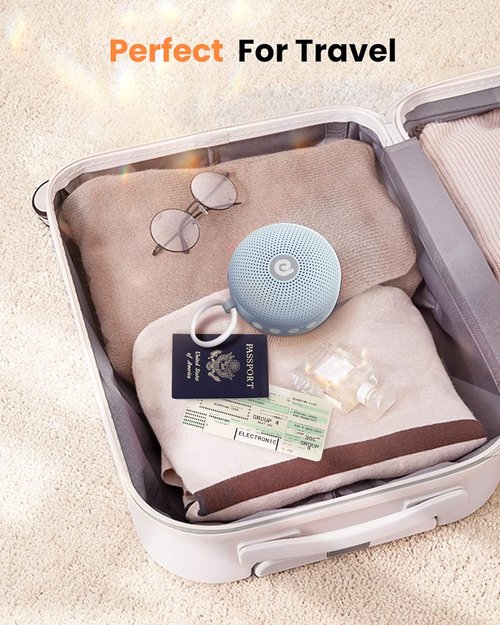 Dreamegg White Noise Machine - Portable Sound Therapy Device with 21 Soothing Sounds | Ideal for Home & Travel (Light Blue)