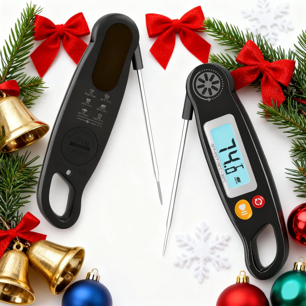 Antonki Digital Meat Thermometer - Instant Read Cooking Thermometer with Backlight for BBQ & Baking