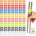 Suttmin 500 Pcs Reusable Chopsticks Helper Multicolor Plastic Practice Chopstick Trainer Hinges Connector Chinese Chop Stick Helper for Adult Learner Beginner