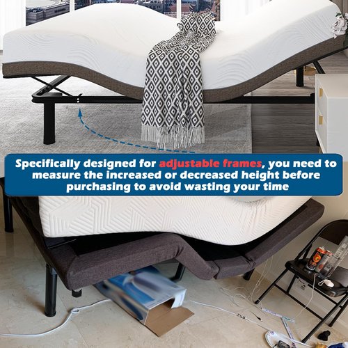 4 Inch Metal Adjustable Bed Base Frame Leg Replacement Heavy Duty Extra Height Leg Compatible with 89% of Frameworks Such as M8 M10 Thread (Set of 6)
