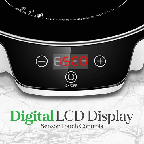 Portable Single Burner Induction Cooktop - 1500W Electric Indoor Induction Cooker Hot Plate Flameless Burner Cook Top w/Digital Display, Sensor Touch Temperature, Auto Shut Off - NutriChef NCIT1S