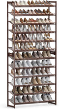 SONGMICS 12-Tier Shoe Rack - Stackable Metal Organizer for Garage | Holds 48-60 Pairs, Bronze Finish