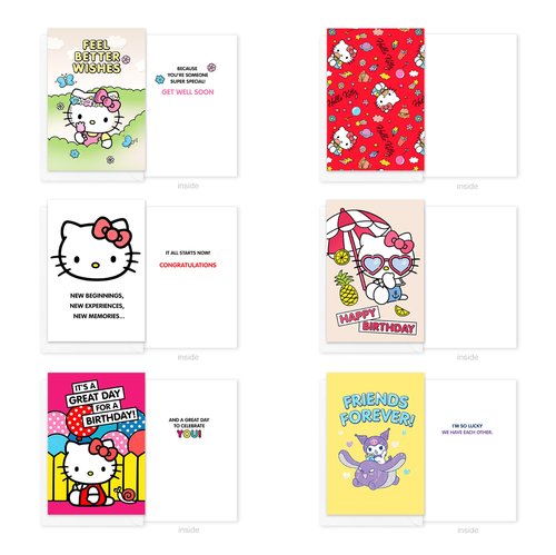 American Greetings 30-Count Hello Kitty and Friends All Occasions Deluxe Card Bundle with Refillable Keepsake Storage Box, Envelopes, and Seals
