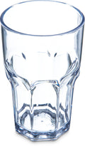 Carlisle FoodService Products Louis Clear Tumbler Tall Glass for Restaurants, Catering, Kitchens, Plastic, 10 Ounces, Clear, (Pack of 24)
