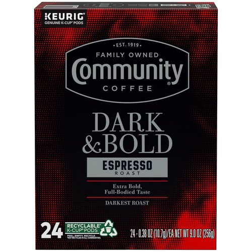 Community Coffee Dark & Bold Espresso Roast Pods - 96 Count for Keurig 2.0 | Rich Flavor & Convenience