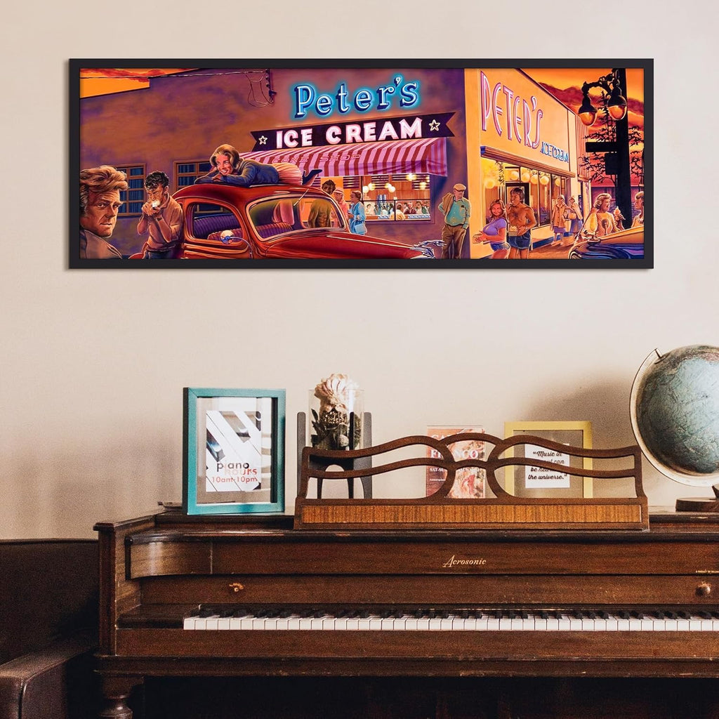Upsimples 13.5x40 Picture Frame - Display 10x30 Photos with Mat or 13.5x40 Without | Black, 1 Pack