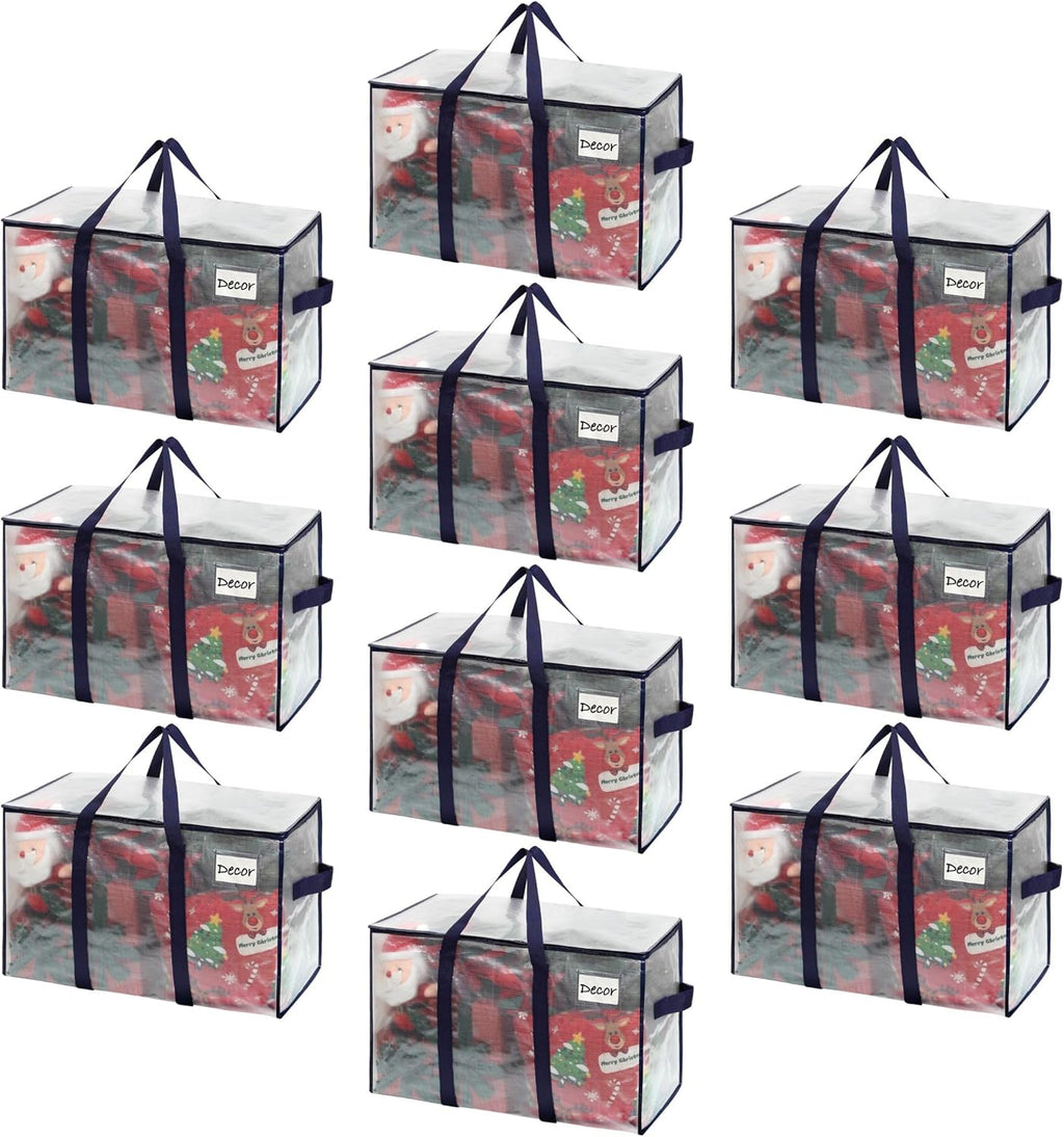VENO Heavy Duty Moving Bags - Extra Large Storage Solution with Reinforced Handles & Strong Zippers | 10 Pack, Foldable & Reusable