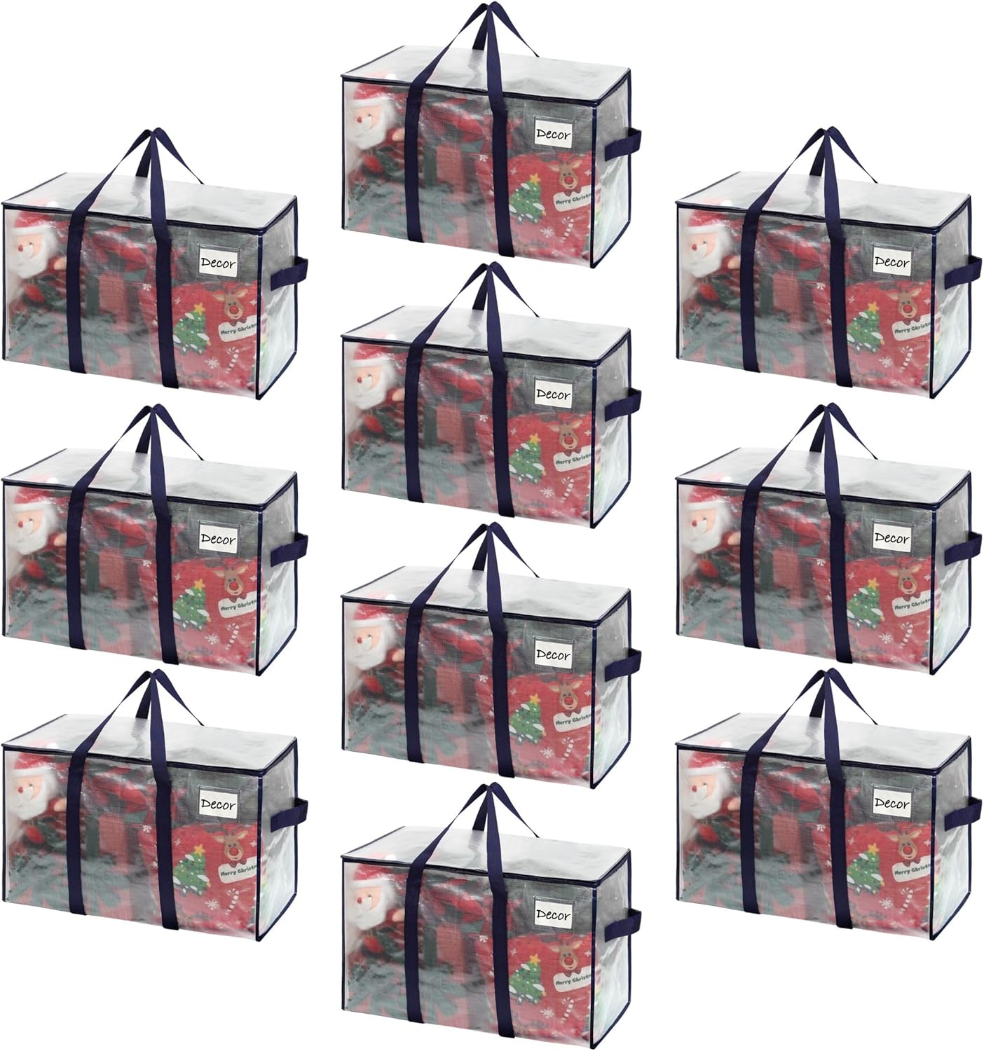 VENO Heavy Duty Moving Bags - Extra Large Storage Solution with Reinforced Handles & Strong Zippers | 10 Pack, Foldable & Reusable