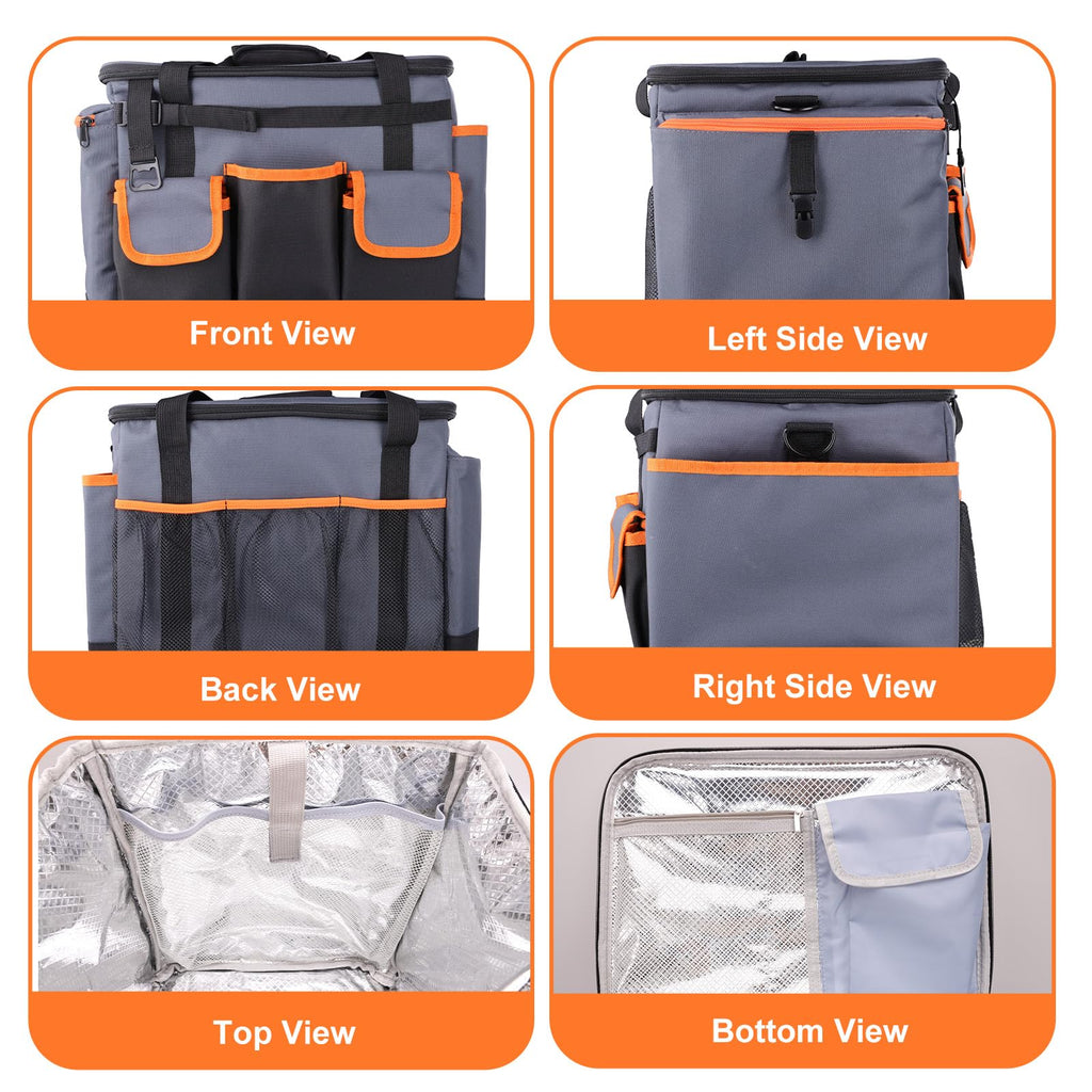 Homyplaza Large BBQ Grill Caddy with Paper Towel Holder, Foldable Insulated Picnic Organizer Bag for Outdoor Grilling, Tailgating, Camping, RV Trips, Must-Have Storage for Cooking Tools Supplies