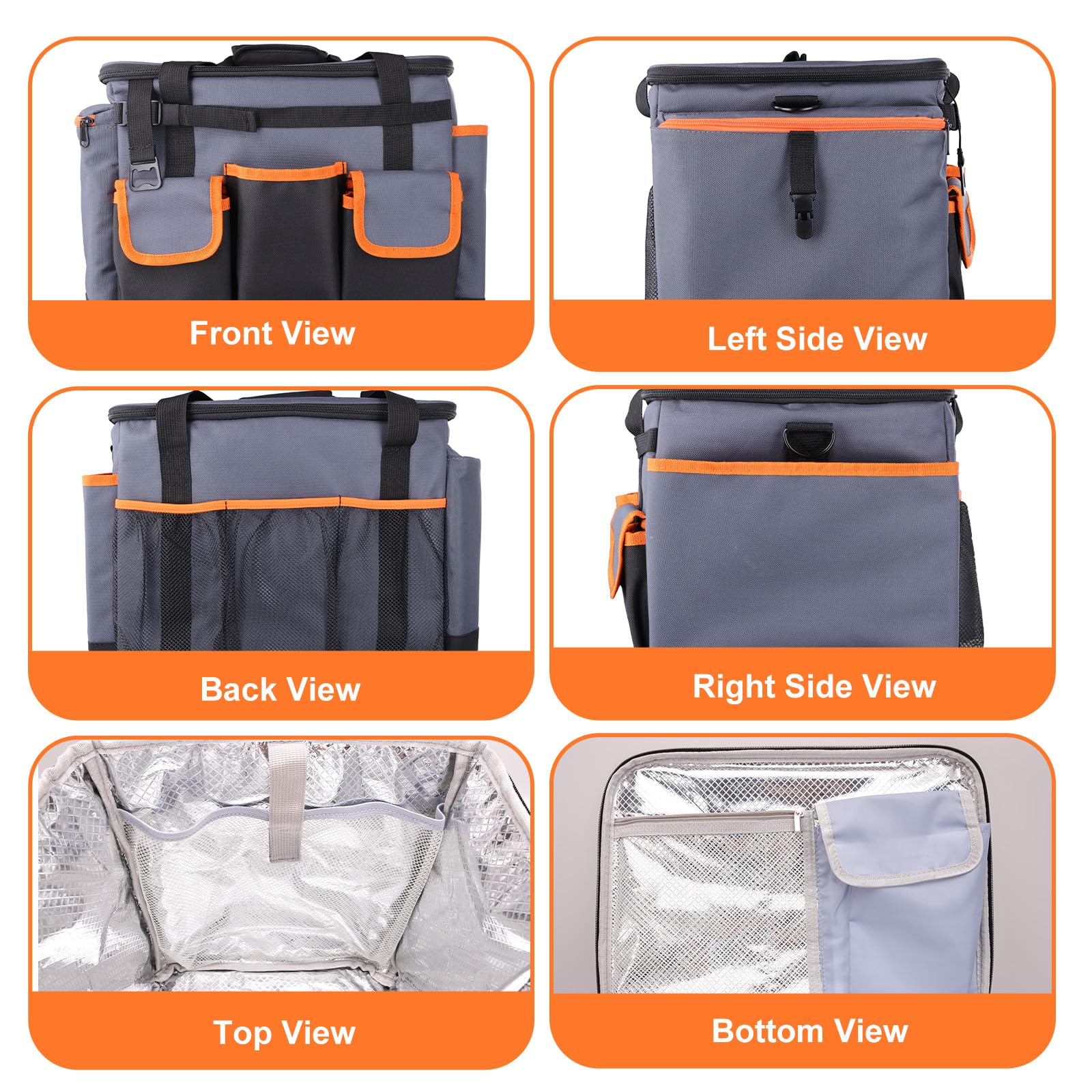Homyplaza Large BBQ Grill Caddy with Paper Towel Holder, Foldable Insulated Picnic Organizer Bag for Outdoor Grilling, Tailgating, Camping, RV Trips, Must-Have Storage for Cooking Tools Supplies