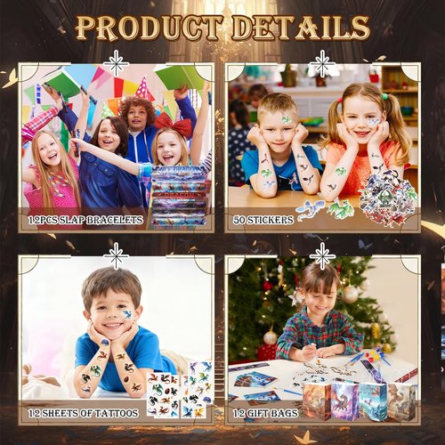 Vanblue 122Pcs Dragon Party Favors Dragon Birthday Party Decorations Goodie Bags Stuffers Fillers Gift Bags for Birthday, Themed Party Supplies Classroom Rewards Gifts for Boy Girls
