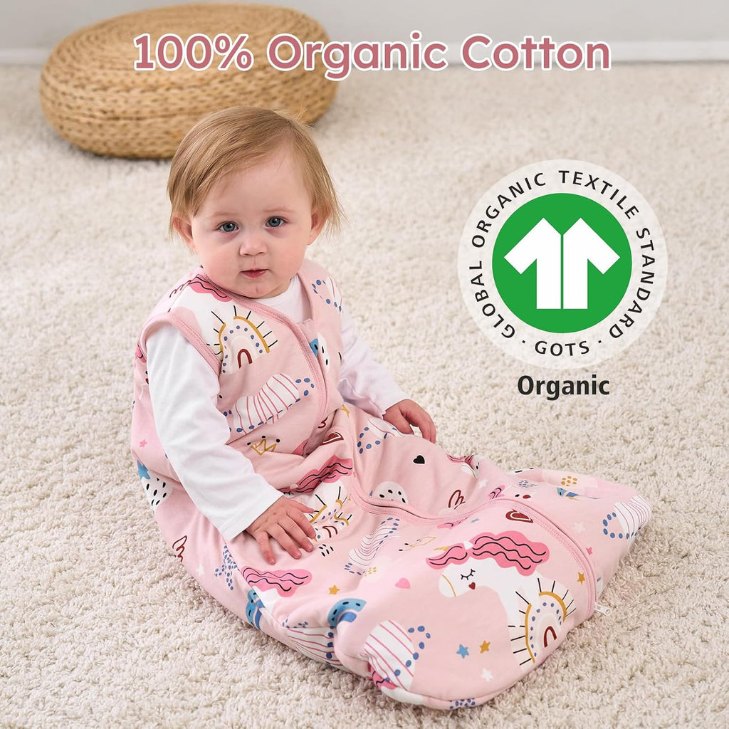 Yoofoss Baby Sleep Sack - 100% Organic Cotton Wearable Blanket for 12-18 Months | TOG 2.5, Warm & Comfy