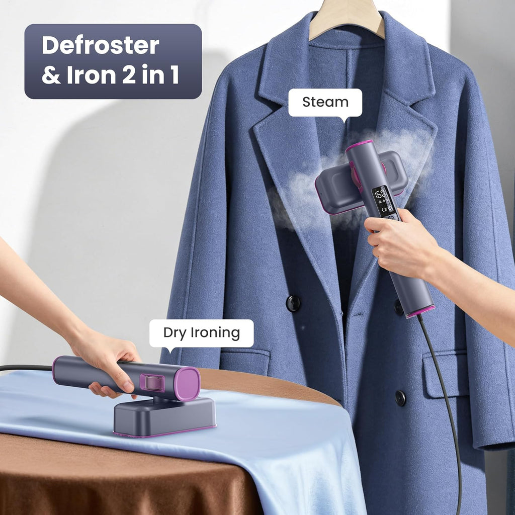 Steamer Genie Handheld Garment Steamer - Portable Travel Steamer with 90° Rotation & 3 Gear Settings