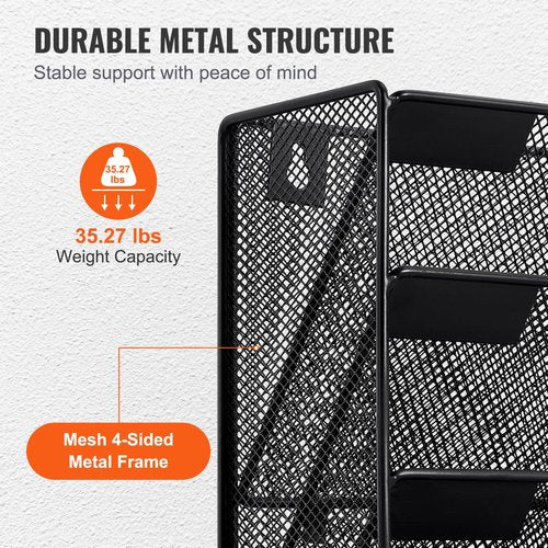 VEVOR Wall Newspaper Holder 1 Piece Brochure Holder with 16 Compartments, Wall Mounted Organiser Metal Magazine Holder for Magazines Paper and Documents File Tray for Office