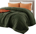 Bedsure Comforter Duvet Insert - King Size Quilted Down Alternative Bedding, Olive Green, 90 x 102 Inches