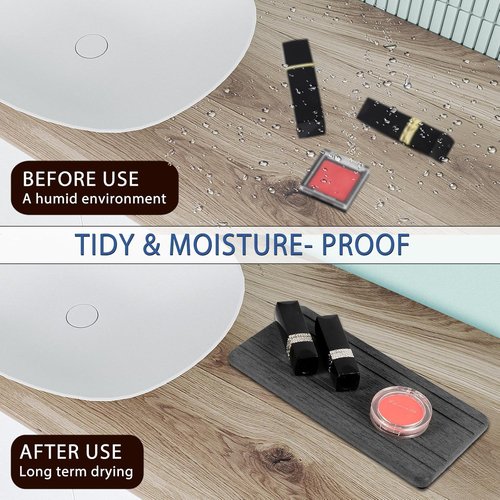 Diatomite Stone Sink Tray by DryingNeat - 3PCS Water Absorbing Coasters for Fast Drying | 8x4 & 4x4 Inch Sizes