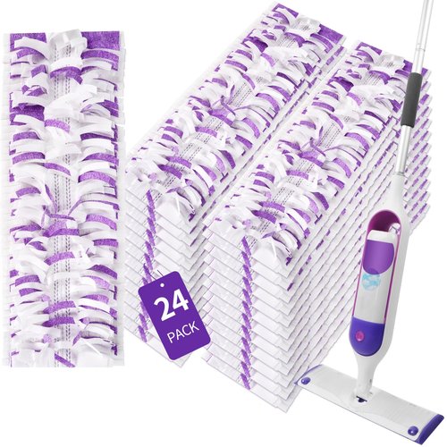 INFICRIME 24 Pack Disposable Power Mop Pads for Swiffer Power Mop Pads, Compatible with Swiffer Power Mop Refills, Unscented Spray Replacement Floor Cleaning Refills for urface/Hardwood Floor Cleaning