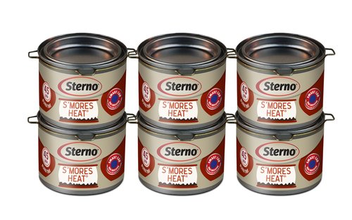 Sterno S'mores Heat Ethanol Fuel Can (6-Pack) - Ethanol Gel Cans with 45-Minute Burn Time, Chafing Dish Gel Fuel Cans for Fire Bowls, Food Warmers, Fondue, & Buffet Kits