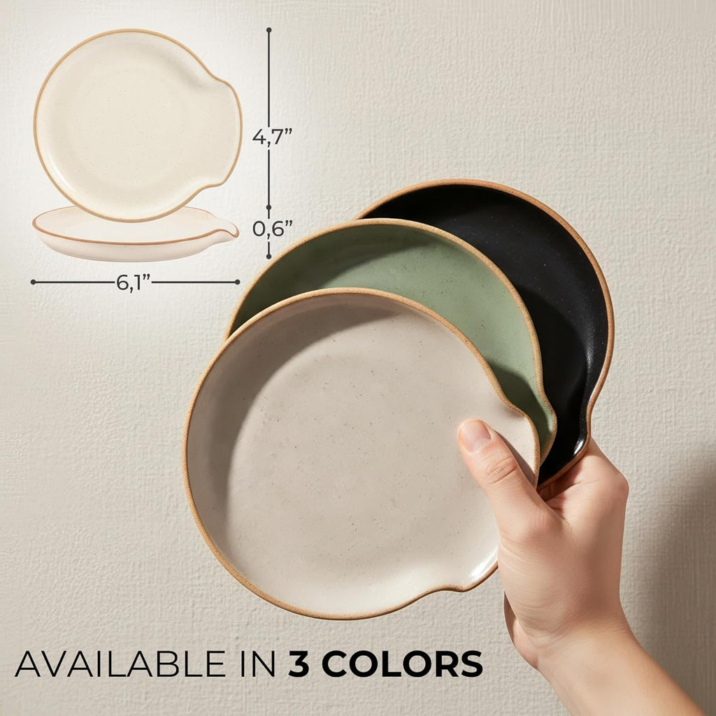 Beautiful Ceramic Spoon Rest - Perfect Kitchen Countertop Holder | Easy to Clean & Dishwasher Safe