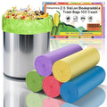 2.6 Gallon Small Trash Bags Bathroom - Compostable Colorful Mini Garbage Bags 100 Count Unscented 10 Liter Biodegradable Little Waste Basket Kitchen Office Car Tiny Liners Strong Thick Chenyucheng
