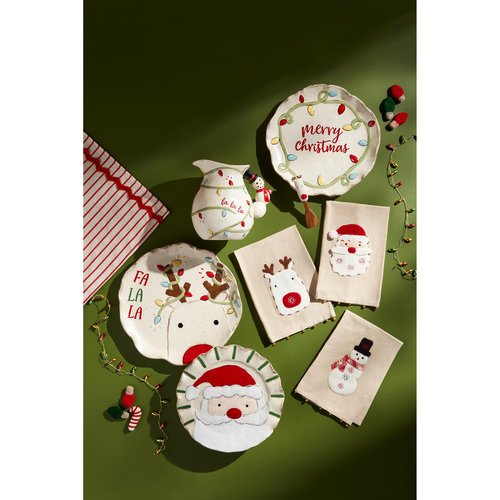 Mud Pie Felt Applique Farm Towels, Snowman, 21" x 14"