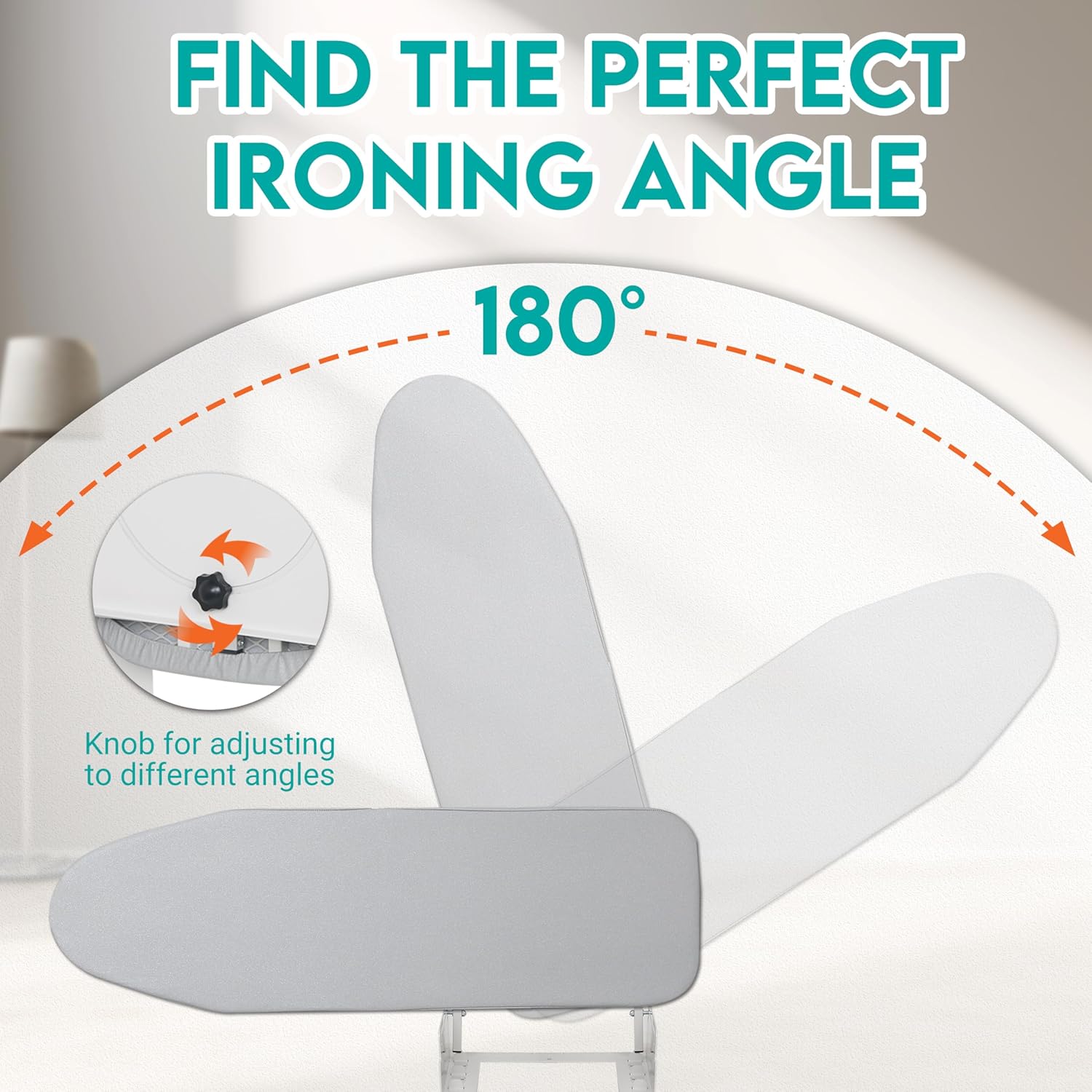 Zoes Homeware Wall Mounted Ironing Board - 180° Rotation, Space-Saving Design, 36" x 12", Silver