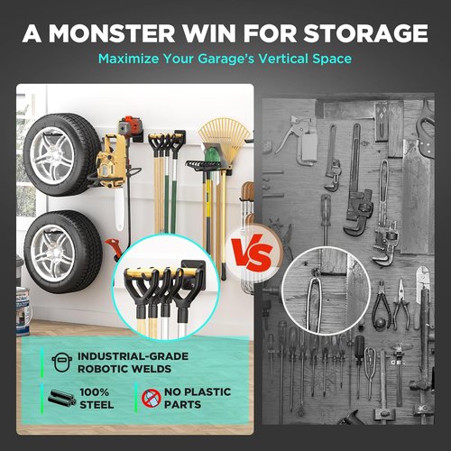 **Heavy Duty Garage Hooks by [Brand Name] - 12.4 Inch Wall Mount Hangers | Max Load 200 lbs for Ladders & Tools**