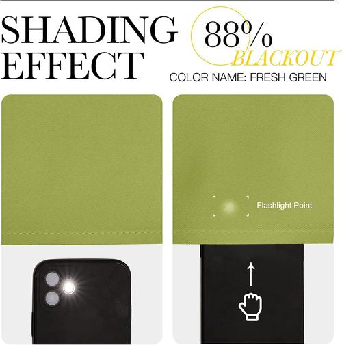 NICETOWN Blackout Curtains - Fresh Green Thermal Insulated Drapes, 96" Length, 2 Panels for Large Windows