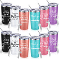 Thank You Gifts for Women Men 20 oz Inspirational Tumbler with Keychain Insulated Stainless Steel Appreciation Tumblers Team Motivational Encouragement Gift for Coworker Employees (Multicolor, 12 Pcs)