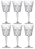 Barski Goblet - Red Wine Glass - Water Glass - Stemmed Glasses - Set of 6 Goblets - Glass Crystal - 11 oz. - Tattoo Designed -Beautifully Designed Made in Europe