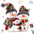 WEWILL 12'' Christmas Snowman Figurine - Cozy Family Tabletop Decor for Holiday Cheer