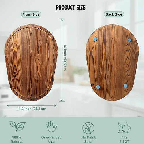 ENVTEK Mixer Slider Mat, Pine Wood Sliding Tray for KitchenAid 5 & 8 Qt Stand Mixers, Anti-Slip Moving Mat & Countertop Protector, Kitchen Accessories and Attachments for Artisan Series (5-8 QT)