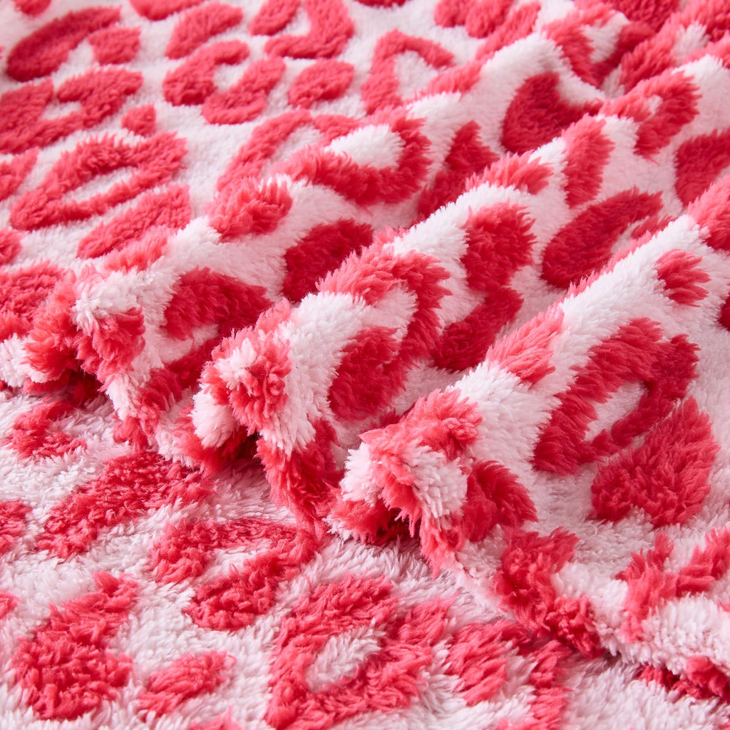 FY FIBER HOUSE Cheetah Print Blanket Leopard Blankets Hot Pink Throw Blanket for Couch Bed - 60"x80"