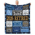 LONQELI Retirement Gifts Blanket for Men 2026, Happy Retirement Gifts for Dad, Coworker, Husband, Funny Retired Present Throw 50"x60" for Retirees