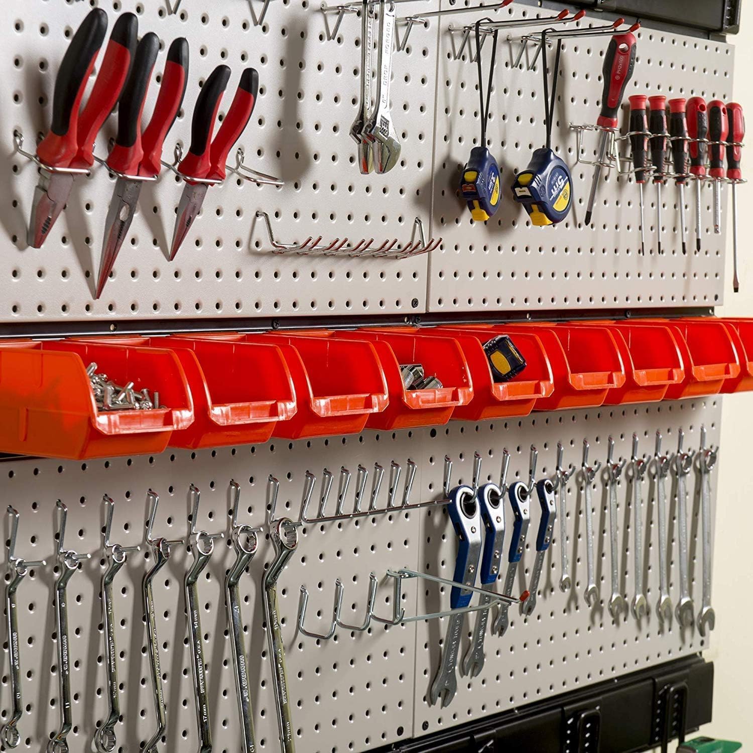 Ultrawall Pegboard Wall Organizer - 48 X 36 Inch Garage Storage Solution with 72 Hooks & Bins