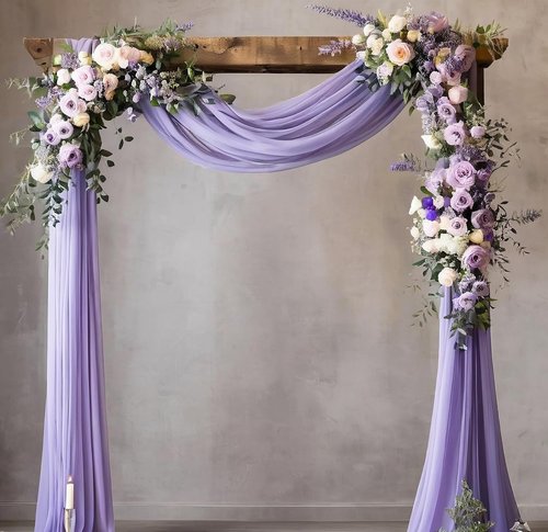 Lavender Chiffon Draping Fabric by Skiennix - 20 FT Sheer Wedding Arch Backdrop Curtain for Ceremonies