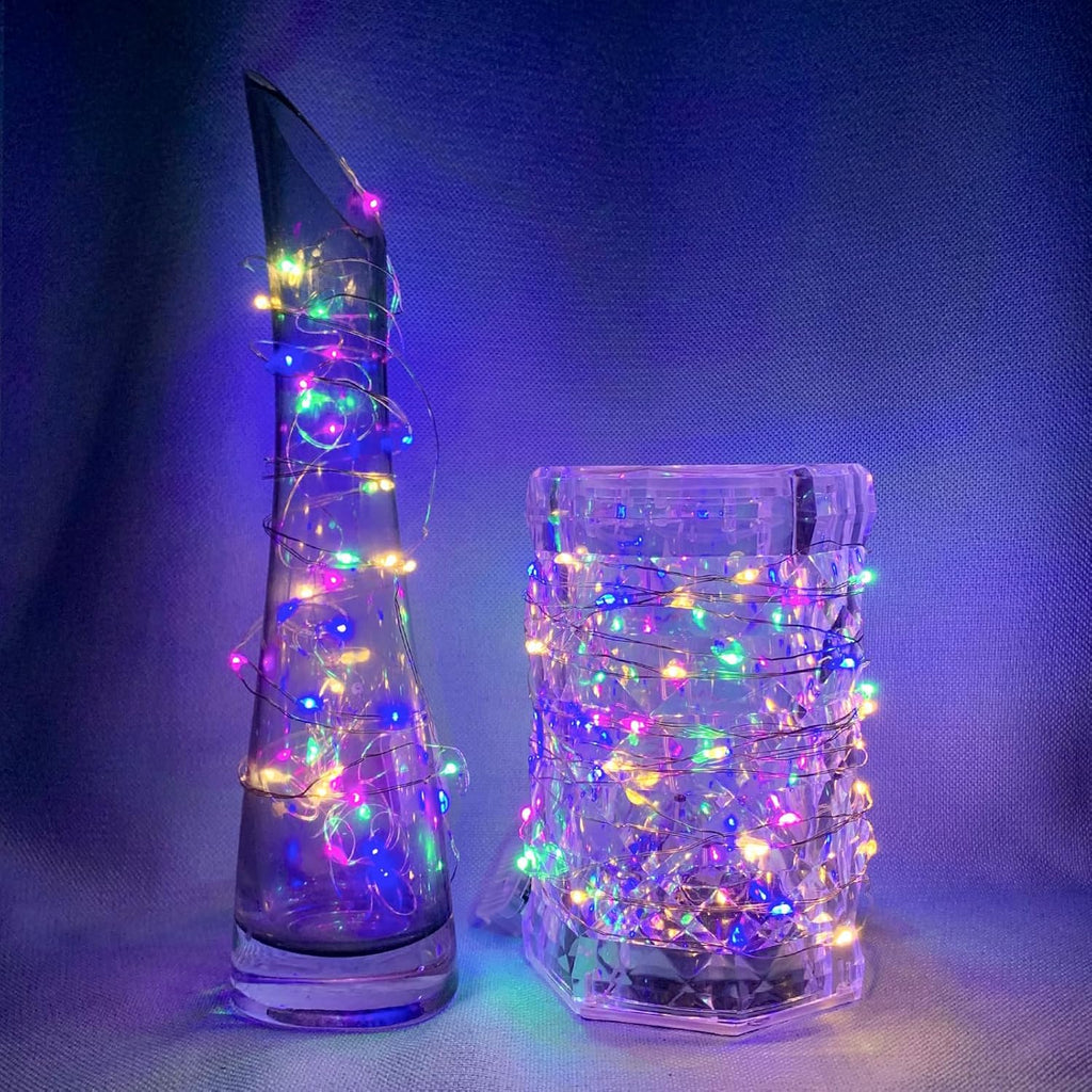 Skiennix 8 Pack Fairy Lights - 7Ft 20 LED Twinkle String Lights | Battery Operated & Waterproof for Parties, Weddings, and Decor - Rainbow Pastel