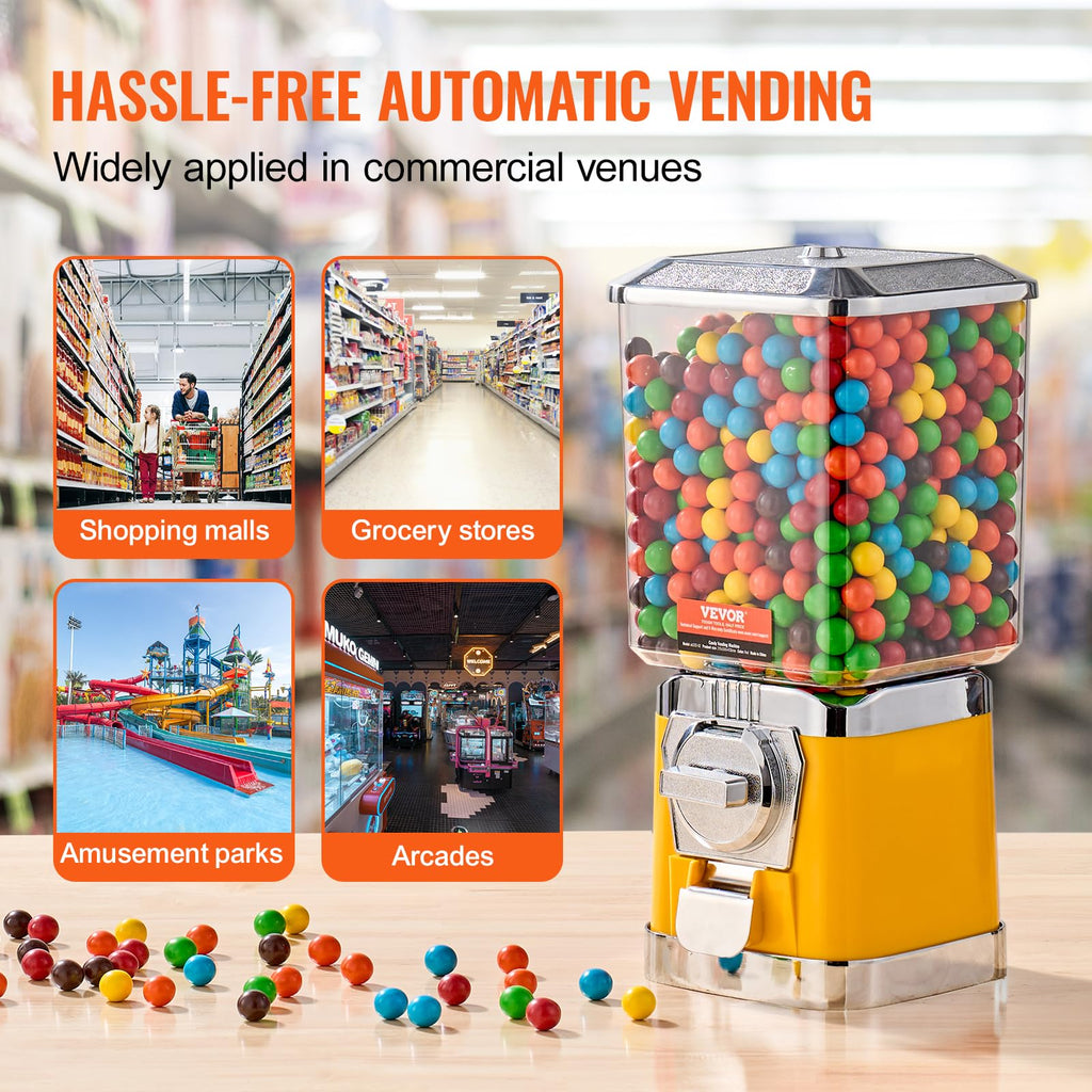 VEVOR Vending Machine, Classic Gumball Bank, Huge Load Capacity Candy Gumball Machine, Mini Vending Machines, Gumball Dispenser Machine for Kids, Perfect for