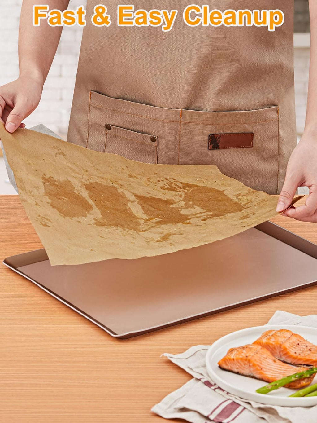 SMARTAKE Non-Stick Parchment Paper Roll - 12" x 240 ft | Ideal for Baking, Cooking & Grilling