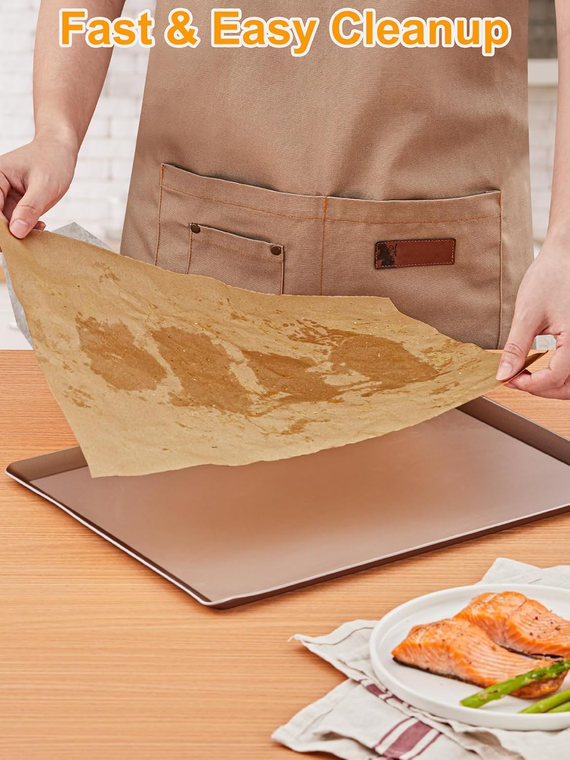 SMARTAKE Non-Stick Parchment Paper Roll - 12" x 240 ft | Ideal for Baking, Cooking & Grilling